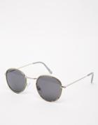 Jeepers Peepers Round Sunglasses In Gray Metal - Gray