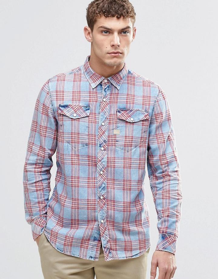 G-star Tacoma Red Check Shirt - Blue