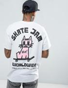 New Love Club Kitty Skate Jam Back Print T-shirt - Gray
