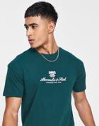 Abercrombie & Fitch T-shirt In Olive With Chest Heritage Logo-green