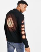 Ps Paul Smith Moon Graphic Long Sleeve Top-black