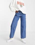 Lee Jeans Wide Leg Jeans In Mid Stonewash-blue