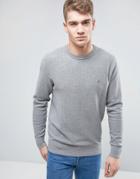 Tommy Hilfiger Pique Crew Sweater Small Logo - Gray