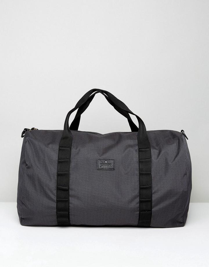 Asos Barrel Bag In Black Grid Print - Black