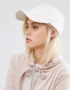 New Era White Pink 9forty Leather Look Cap - White