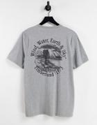 Timberland Archive Hiker Back Print T-shirt In Gray-grey