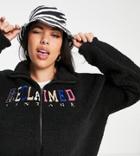 Reclaimed Vintage Inspired Plus Zip Up Fleece Sweat With Logo-black