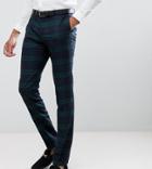 Twisted Tailor Tall Super Skinny Suit Pants In Green Check - Green