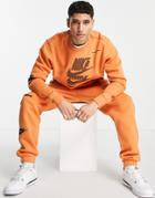 Nike Sport Essentials Multi Futura Logo Fleece Sweatshirt In Orange