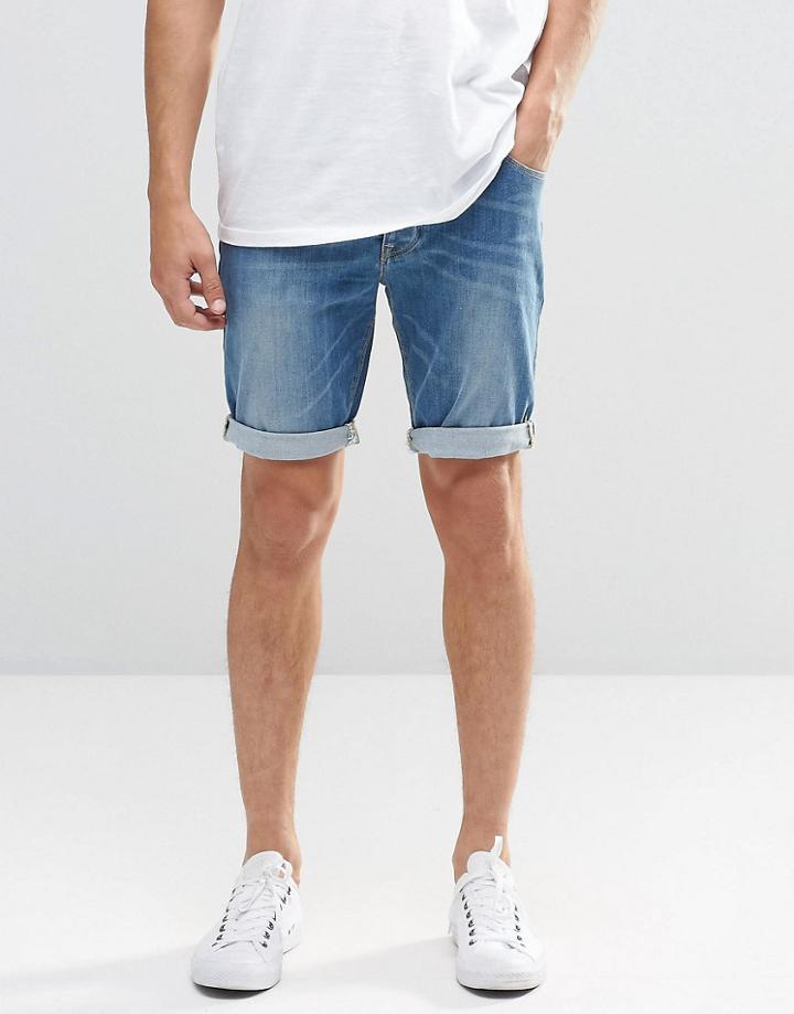 Asos Denim Shorts In Skinny Fit - Blue