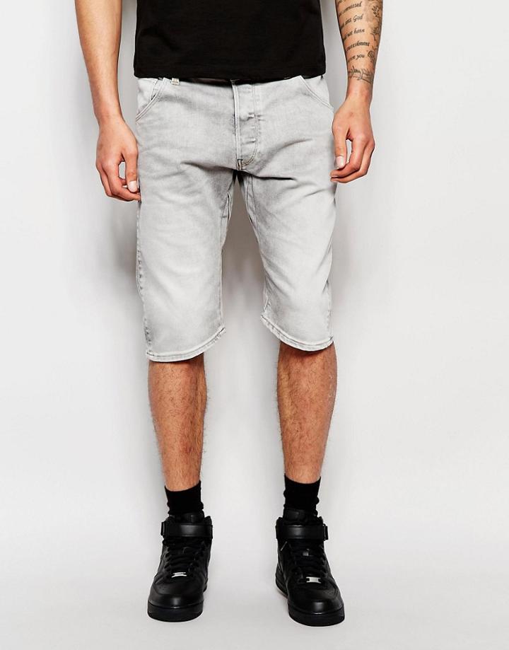 G-star Denim Shorts Arc 3d Tapered Fit Stretch Gray Light Aged - Lt Aged