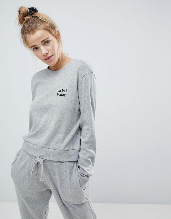 Asos Lounge Uh Huh Honey Sweat - Gray