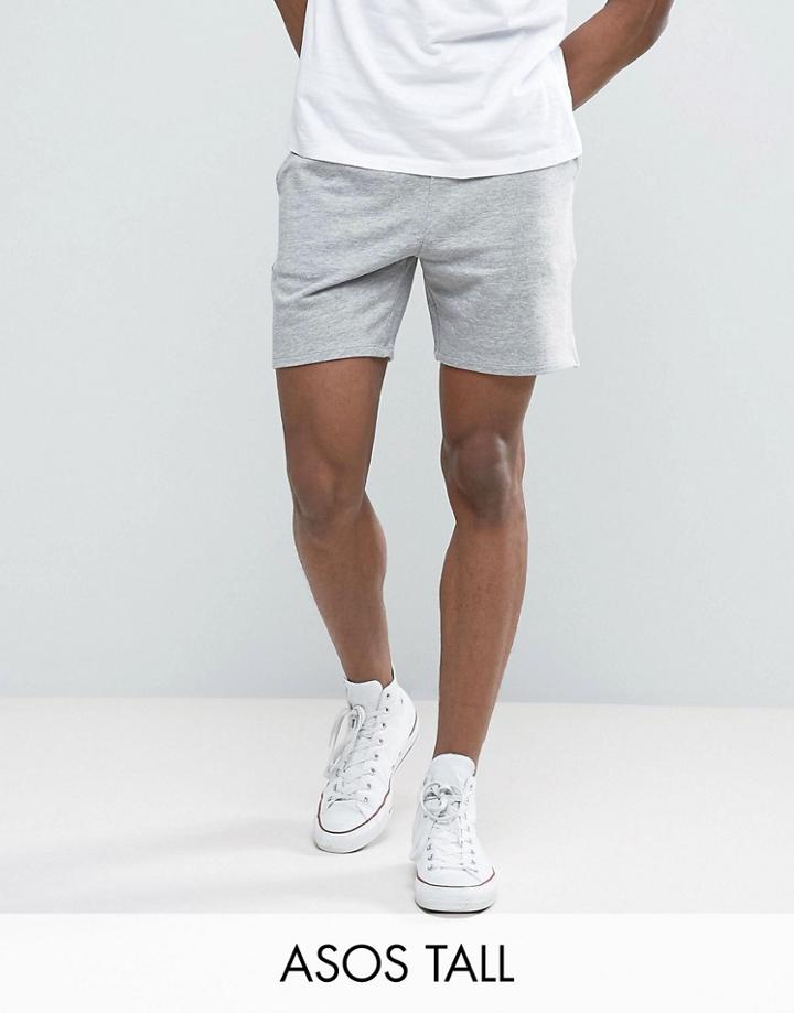 Asos Tall Jersey Short In Gray Marl - Gray