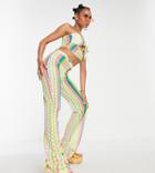 Asyou Crochet Flare Pants Stripe In Multi - Part Of A Set