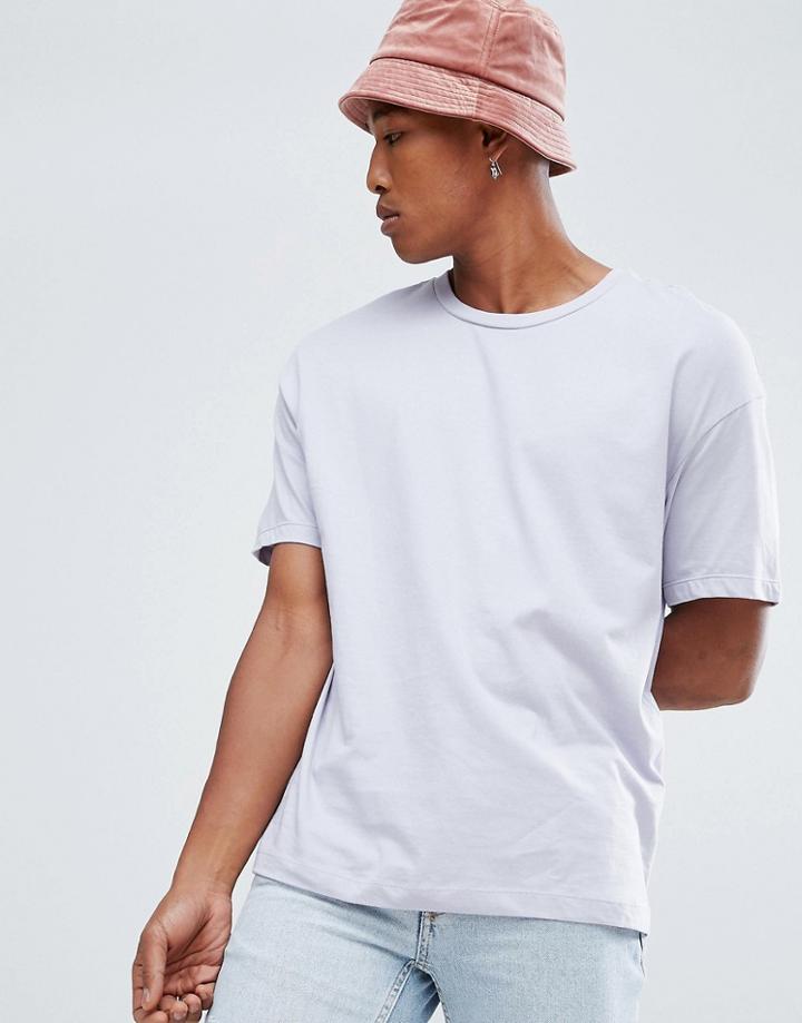 Bershka Oversized T-shirt In Lilac - Purple