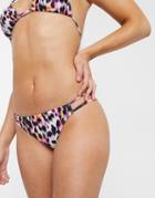 South Beach Smudge Leopard Skimpy Bikini Bottom-multi