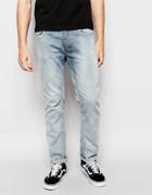 Jack & Jones Washed Grey Jeans In Slim Fit With Stretch - Blue
