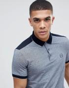 Armani Exchange Slim Fit Tipped Collar Marl Block Polo In Navy - Navy