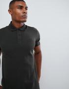 Hugo Donos Pique Polo In Khaki - Green