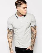 Diesel Polo T-oin Slim Fit Tipped Pique - Gray