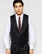 Hart Hollywood By Nick Hart 100% Wool Vest In Slim Fit - Charcoal