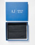 Armani Jeans Leather Card Holder - Black