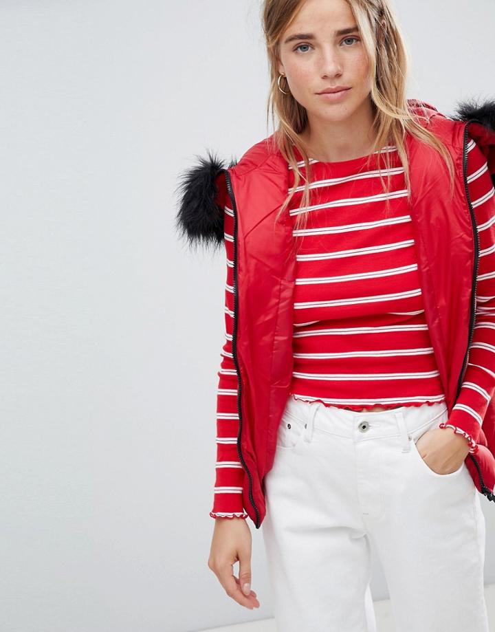 Urban Bliss Delaney Padded Vest-red