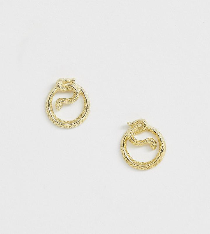 Kingsley Ryan Sterling Silver Gold Plated Snake Wrap Stud Earrings