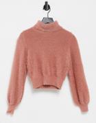 Parallel Lines High Neck Sweater In Red