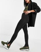 Rebellious Fashion Side Split Leggings In Black
