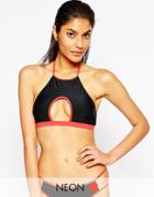 Oh My Love Key Hole Cut Out Halter Bikini Top