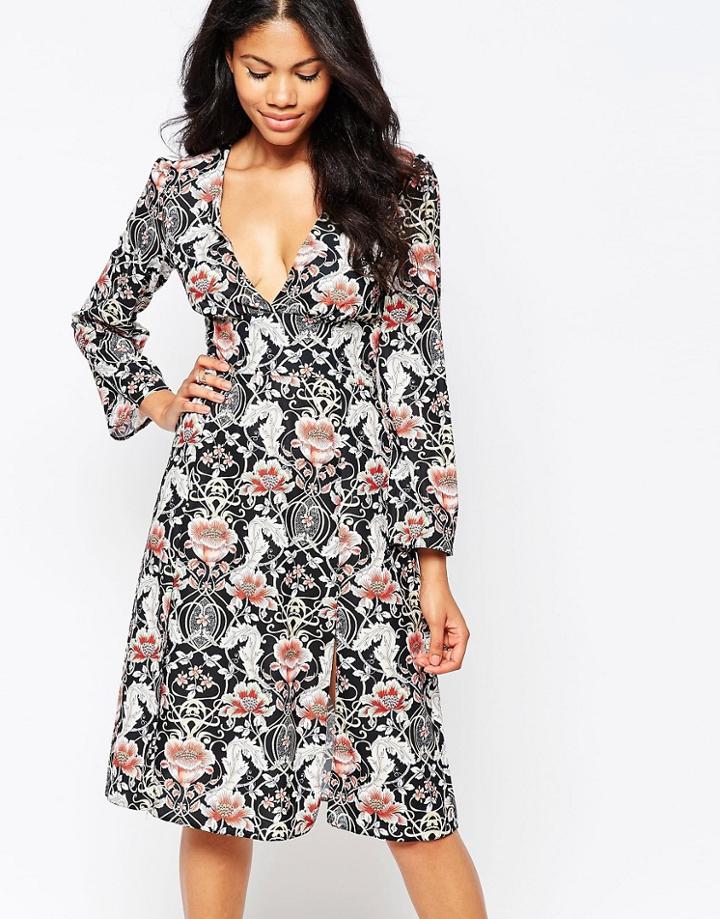 Love Floral Print Midi Dress - Multi