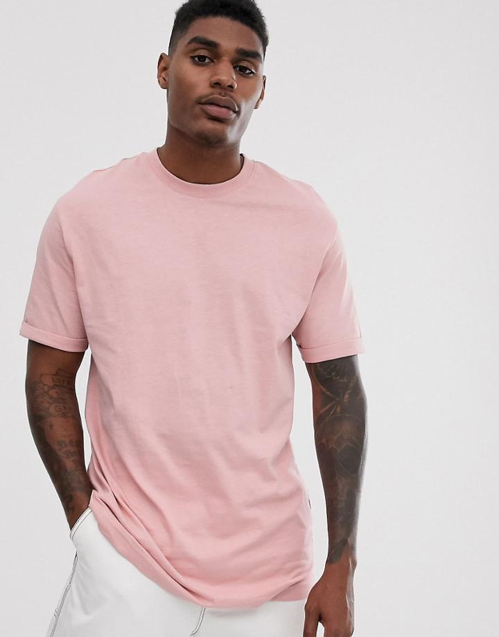 Bershka Join Life T-shirt In Pale Pink