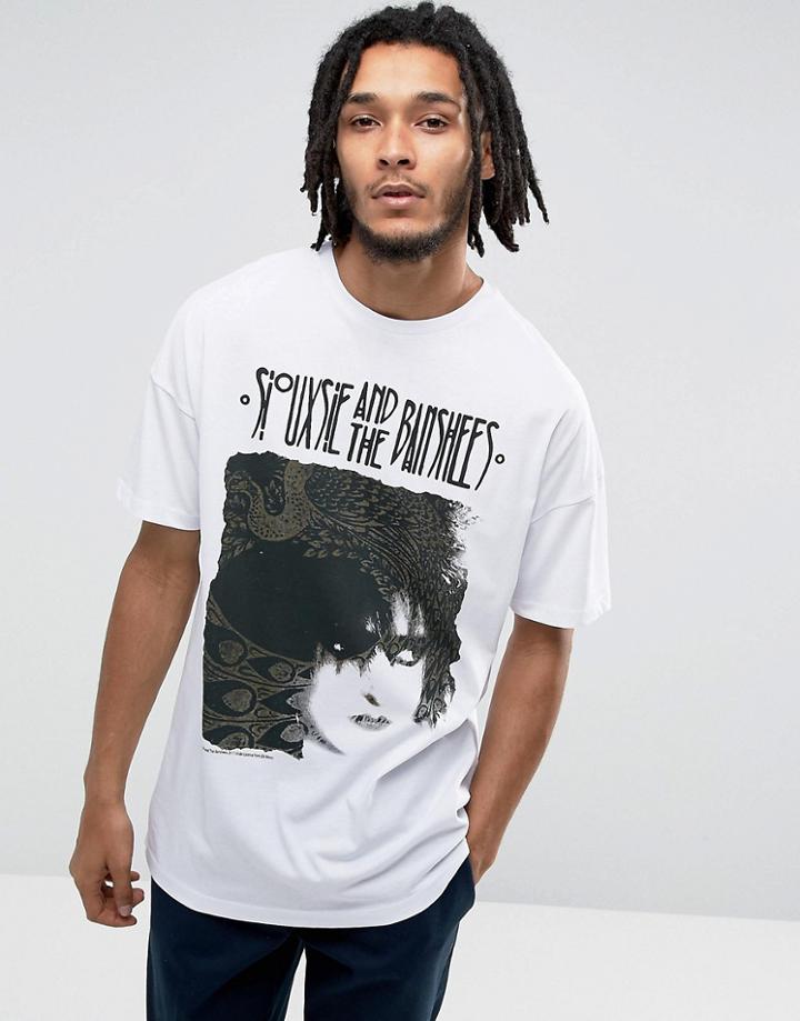 Asos Siouxsie & The Banshees Oversized Band T-shirt - White