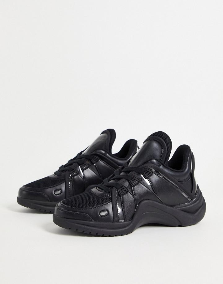 Asos Design Dalma Lace Up Sneakers In Black