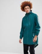 Rains 1233 Parka In Bottle Green - Green