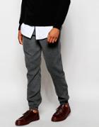 Asos Tapered Joggers In Wool Look - Light Gray