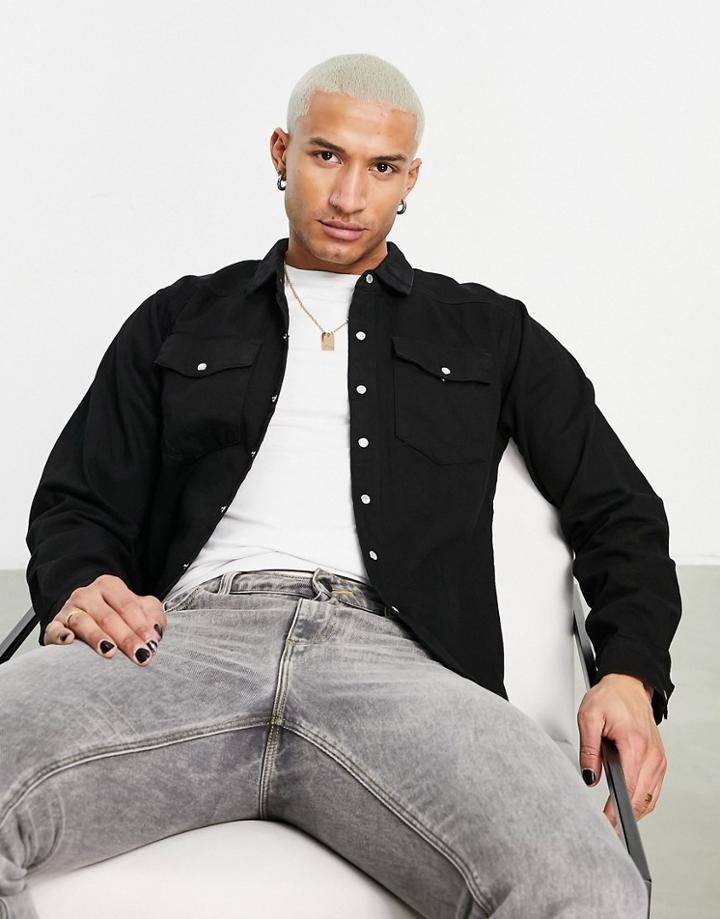 Bolongaro Trevor Brooke Denim Shirt-black