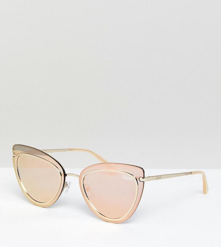 Quay Australia Primrose Cat Eye Sunglasses In Rose Gold Exclusive To Asos - Gold