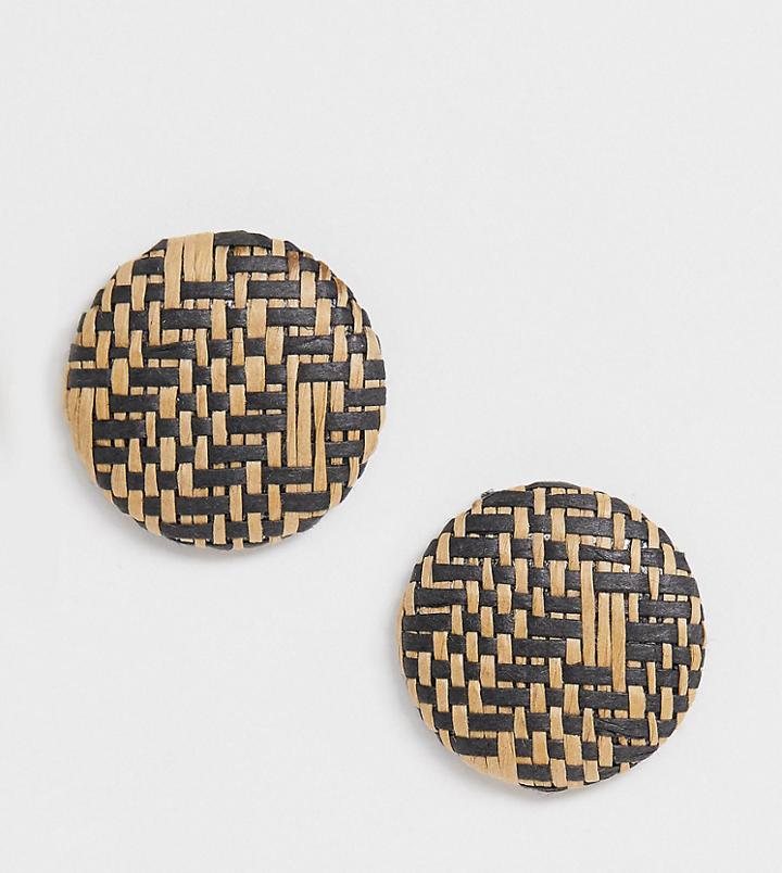 Aldo Caladith Woven Straw Stud Earrings - Beige