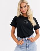 Asos Design T-shirt With Sketchy Sun And Moon Print