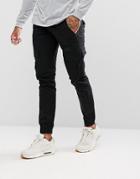 Voi Jeans Cuffed Cargo Joggers In Tapered Fit - Black