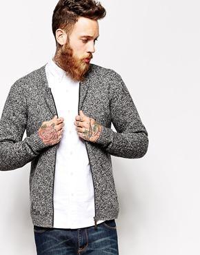 Asos Lambswool Rich Bomber Cardigan