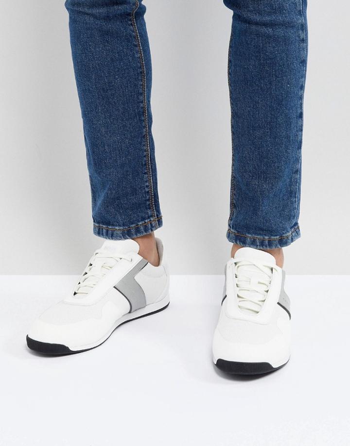 Boss Stripe Running Sneakers In White - White