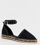 Asos Design Wide Fit Jiffy Studded Espadrilles - Black