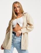 Fashionkilla Oversized Shirt In Stone-neutral