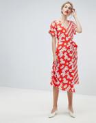 Warehouse Daisy Stripe Wrap Dress - Multi
