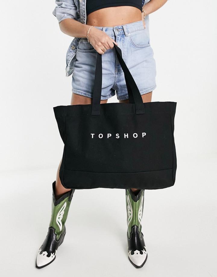 Topshop Tote Bag In Black
