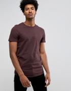 Jack & Jones Premium Longline Tee In Marl - Red