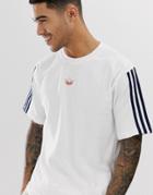 Adidas Originals Floating Stripe T-shirt In White - White